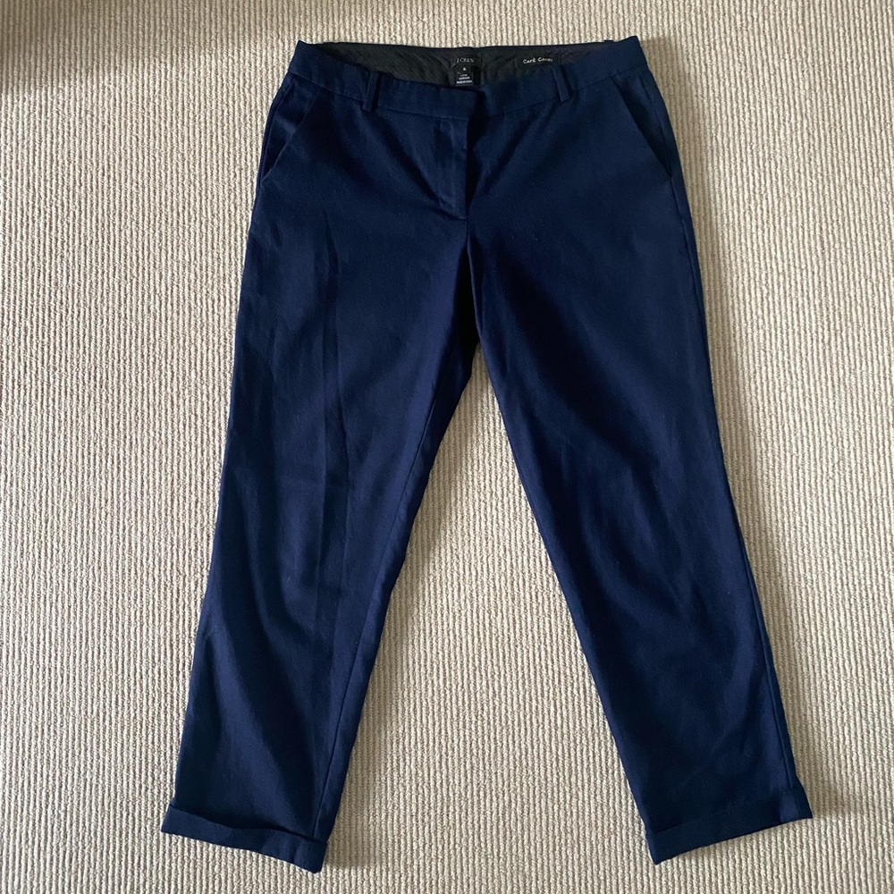 J. Crew 100% Wool Cafe Capri Pants Cropped Ankle Natural Fibers Size 6